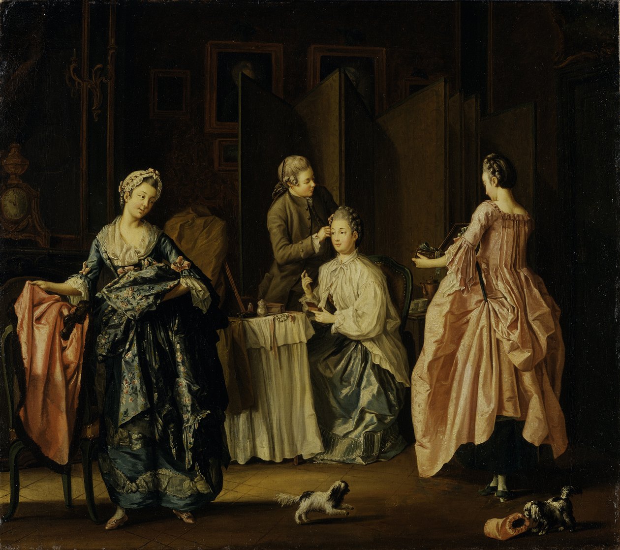 O banheiro de manhã, cena de Boudoir de Pehr Hilleström