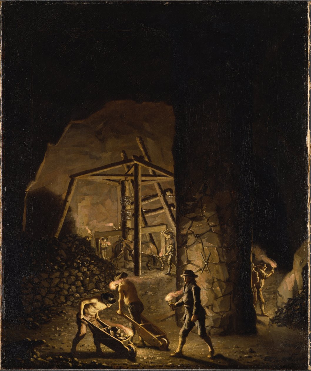 Uma galeria nas minas de cobre do Falun de Pehr Hilleström