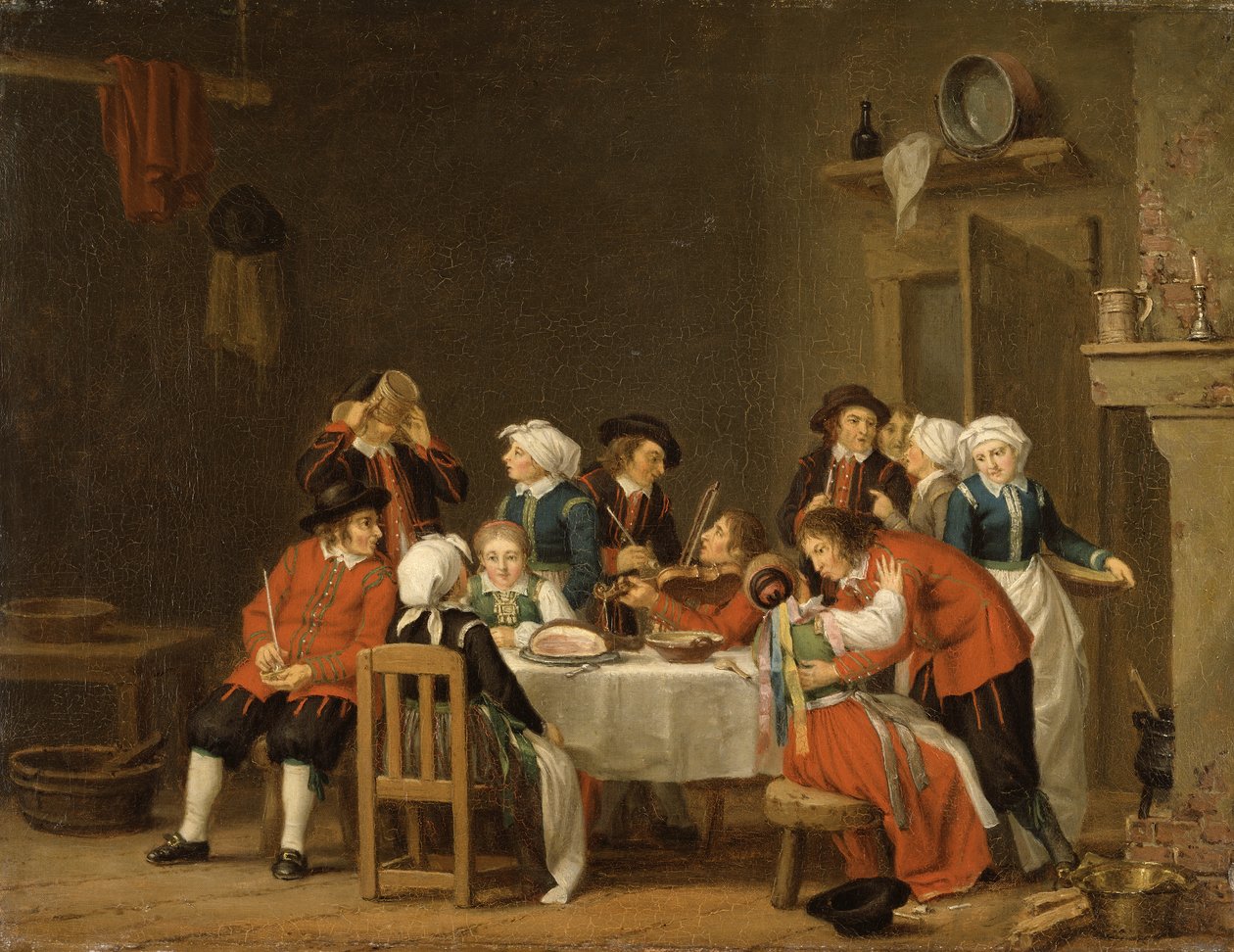 Cena de convívio na casa de um camponês de Pehr Hilleström