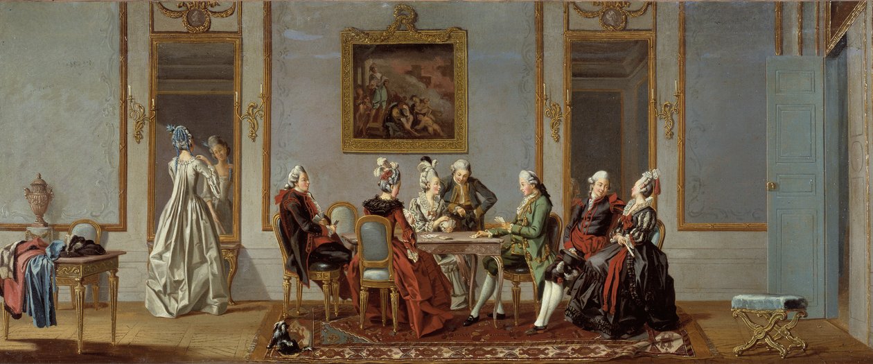 Interior de estilo gustaviano com jogadores de cartas de Pehr Hilleström