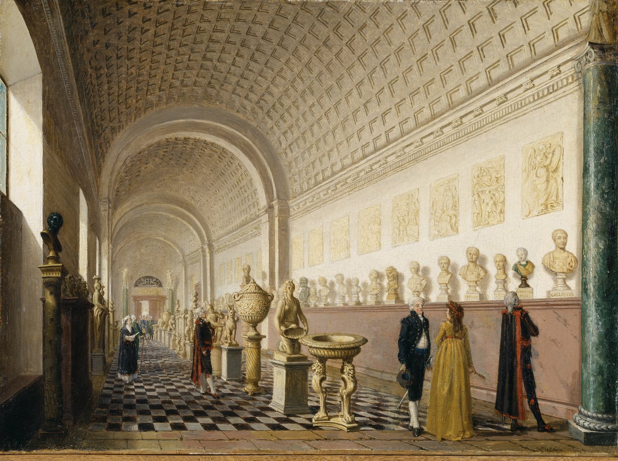 Galeria interna do Museu Real no Palácio Real, Estocolmo, 1796 de Pehr Hilleström