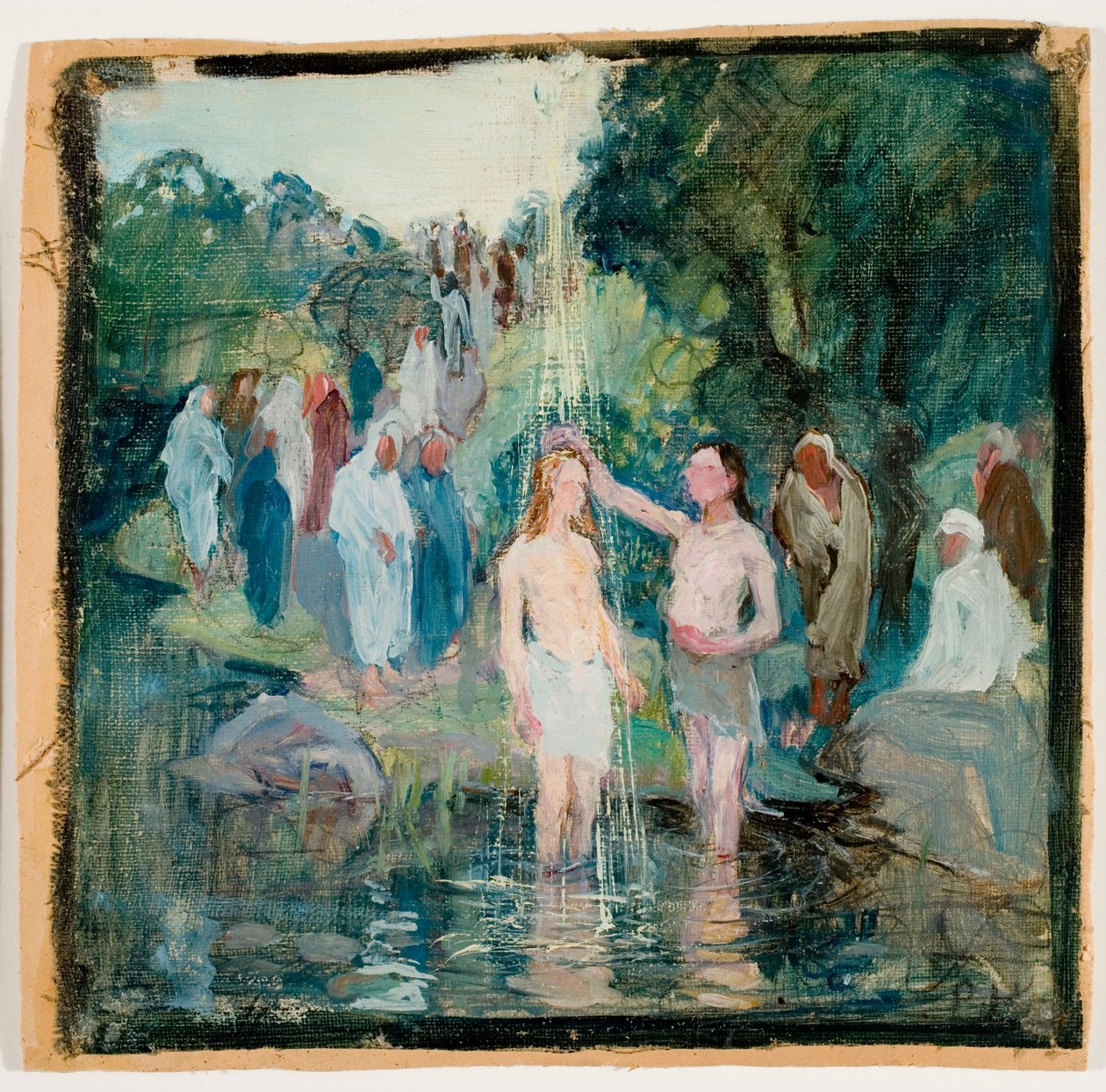 O batismo de Cristo, esboço para o retábulo da igreja de Luumäki de Pekka Halonen