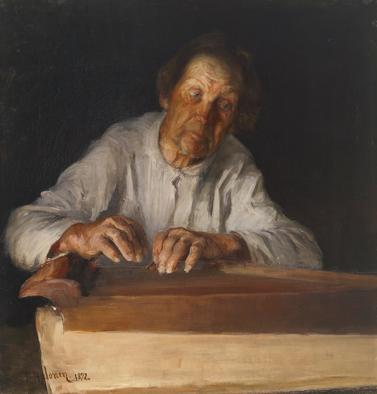O jogador Kantele, 1892. de Pekka Halonen
