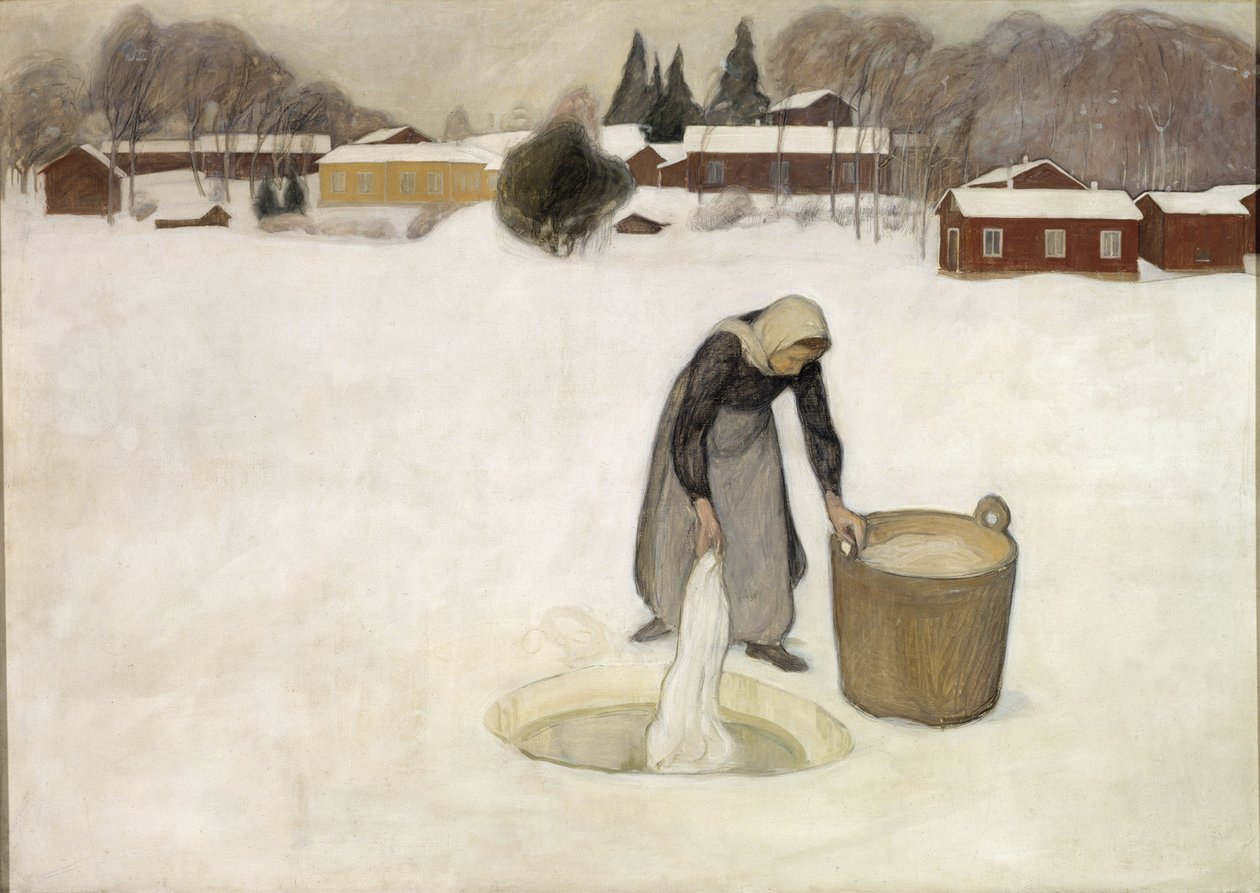 Lavagem de roupa no gelo de Pekka Halonen