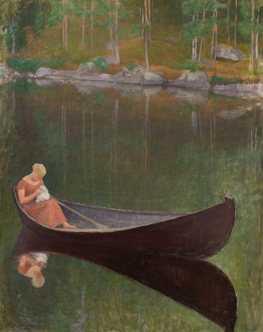Mulher em um barco, 1924. de Pekka Halonen