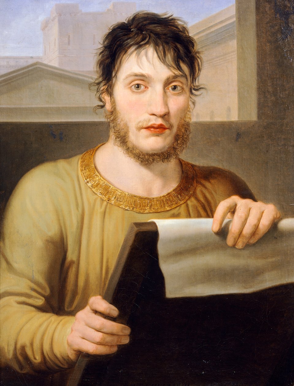 Giuseppe Guizzardi em vestido antigo, de Pelagius Palagi (1775-1860), óleo sobre tela, 60x47 cm de Pelagio Palagi