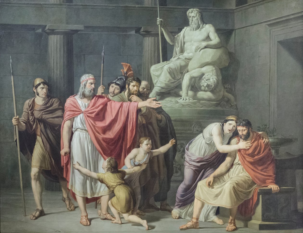 Leónidas condena Celembrotus (óleo sobre tela) de Pelagio Palagi