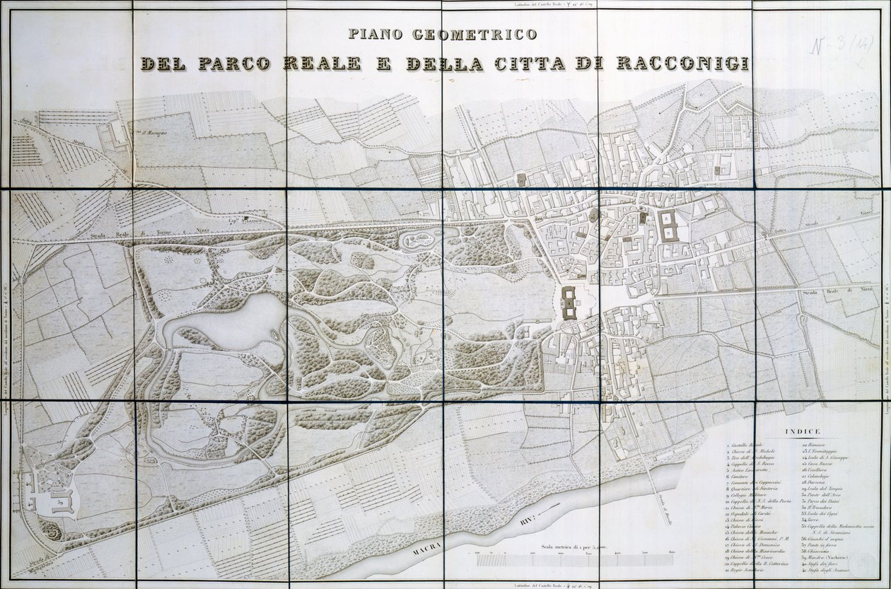 Plano de Park Royal e cidade de Racconigi de Pelagio Palagi