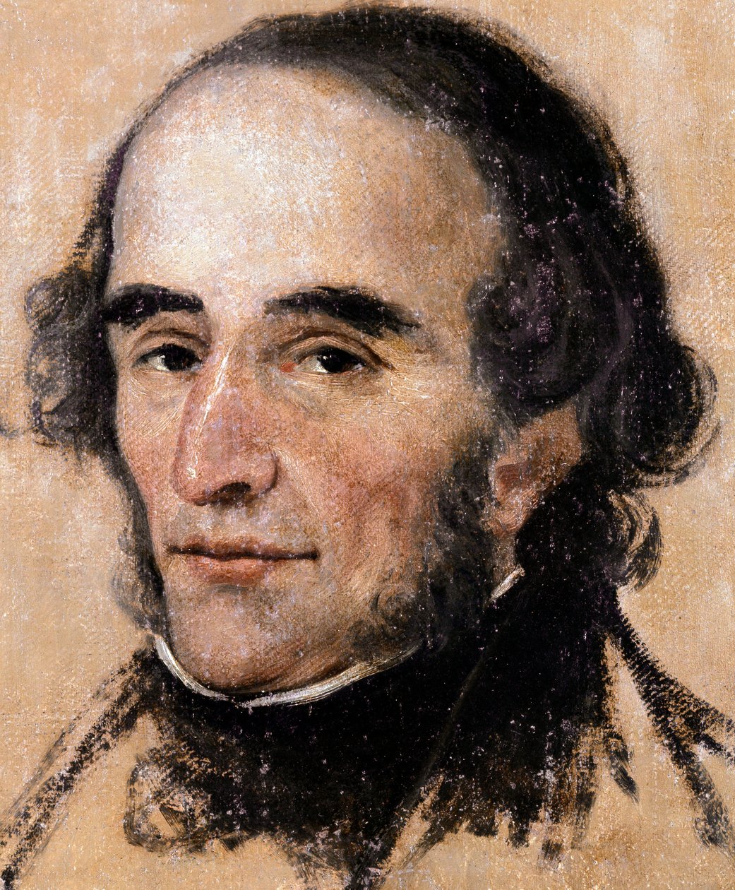 Retrato de Nicolo Paganini (1782-1840), violinista e compositor italiano. Pintura de Pelagio Palagi (1775-1860). Genova, Museo d