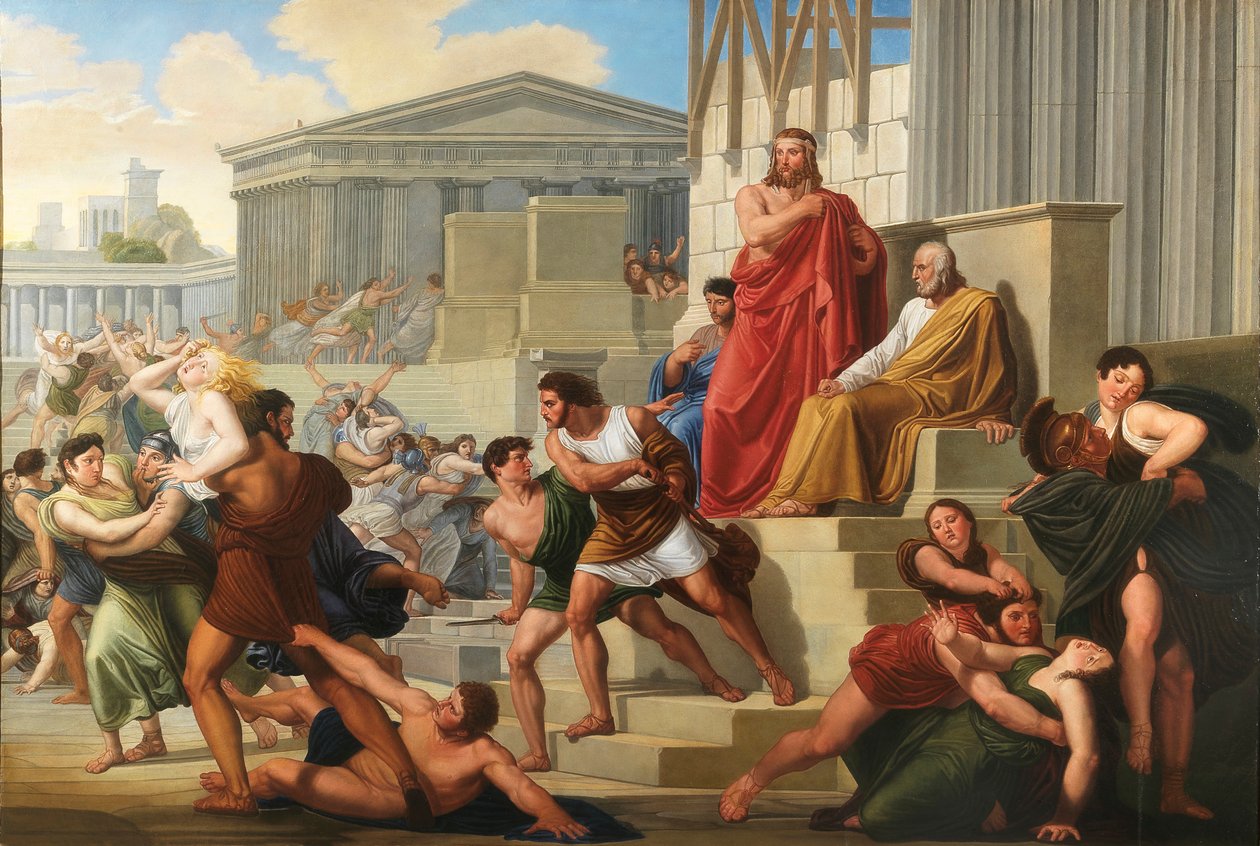 A violação das mulheres de Sabine, 1823-1824. de Pelagio Palagi