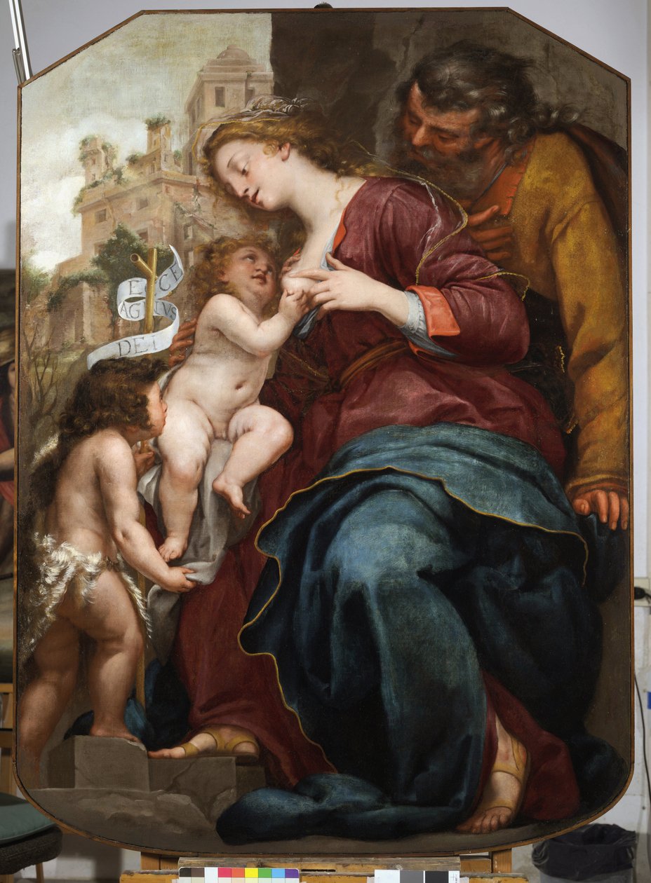 A Sagrada Família com São João Baptista (óleo sobre tela de Pellegrino Piola