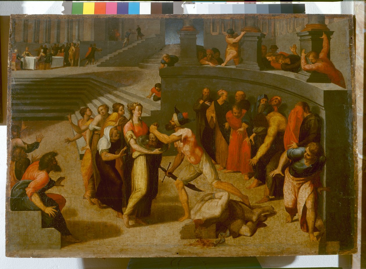 Decapitação de São João Batista, c.1556 (óleo no painel) de Pellegrino Tibaldi