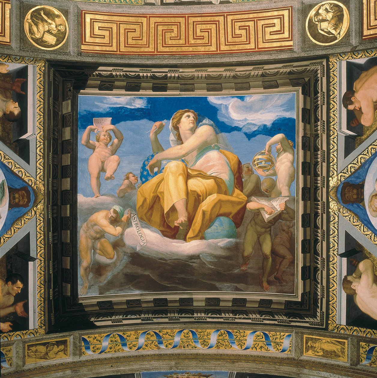 Personificação da astrologia, Fresco que faz parte de uma série de 7 artes liberais de Pellegrino Tibaldi
