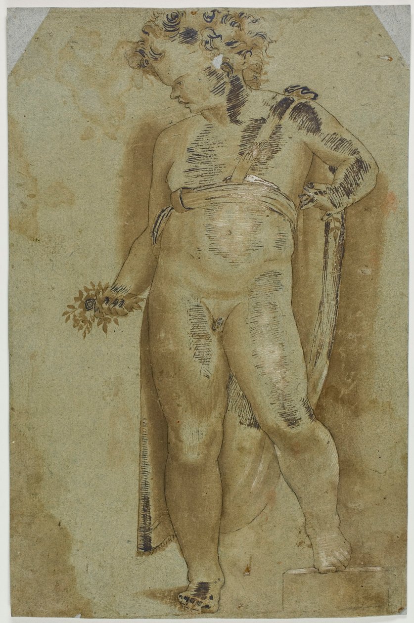 Putto segurando flores de Pellegrino Tibaldi