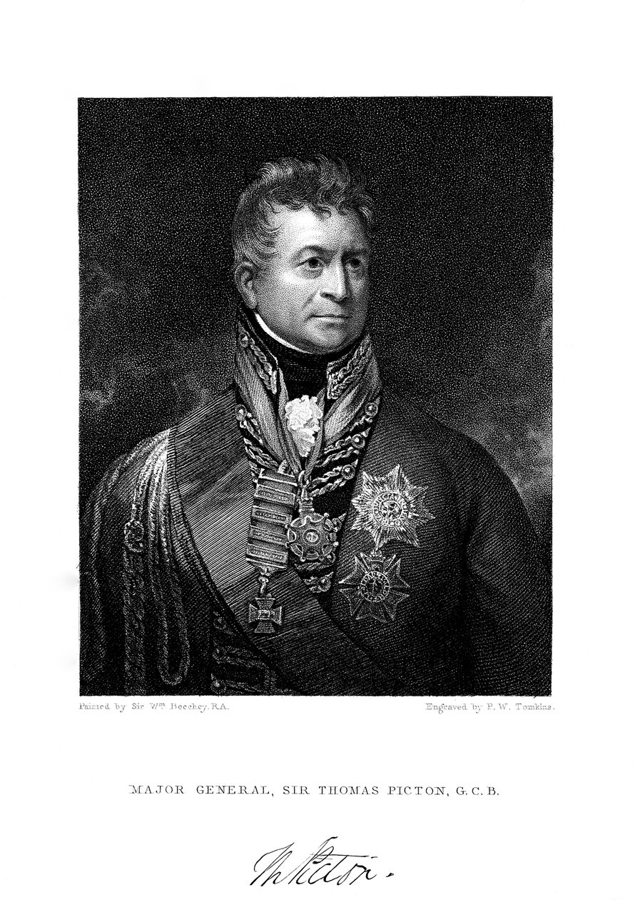 Sir Thomas Picton, soldado britânico, século XIX. de Peltro William Tomkins