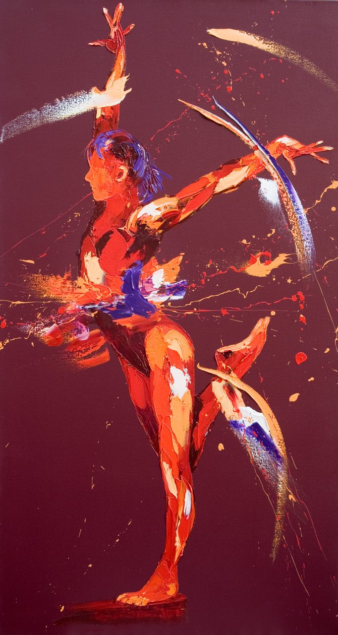 Ginasta Oito, 2011 (óleo sobre tela) de Penny Warden
