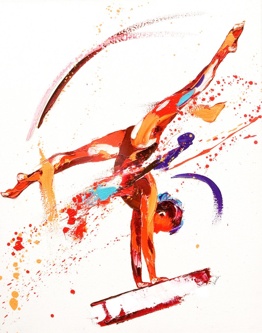 Ginasta Um, 2010 (óleo sobre tela) de Penny Warden