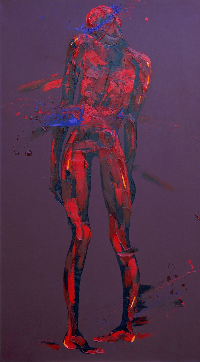 Jesus aceita a Sua Cruz - Estação 2 (óleo sobre tela) de Penny Warden