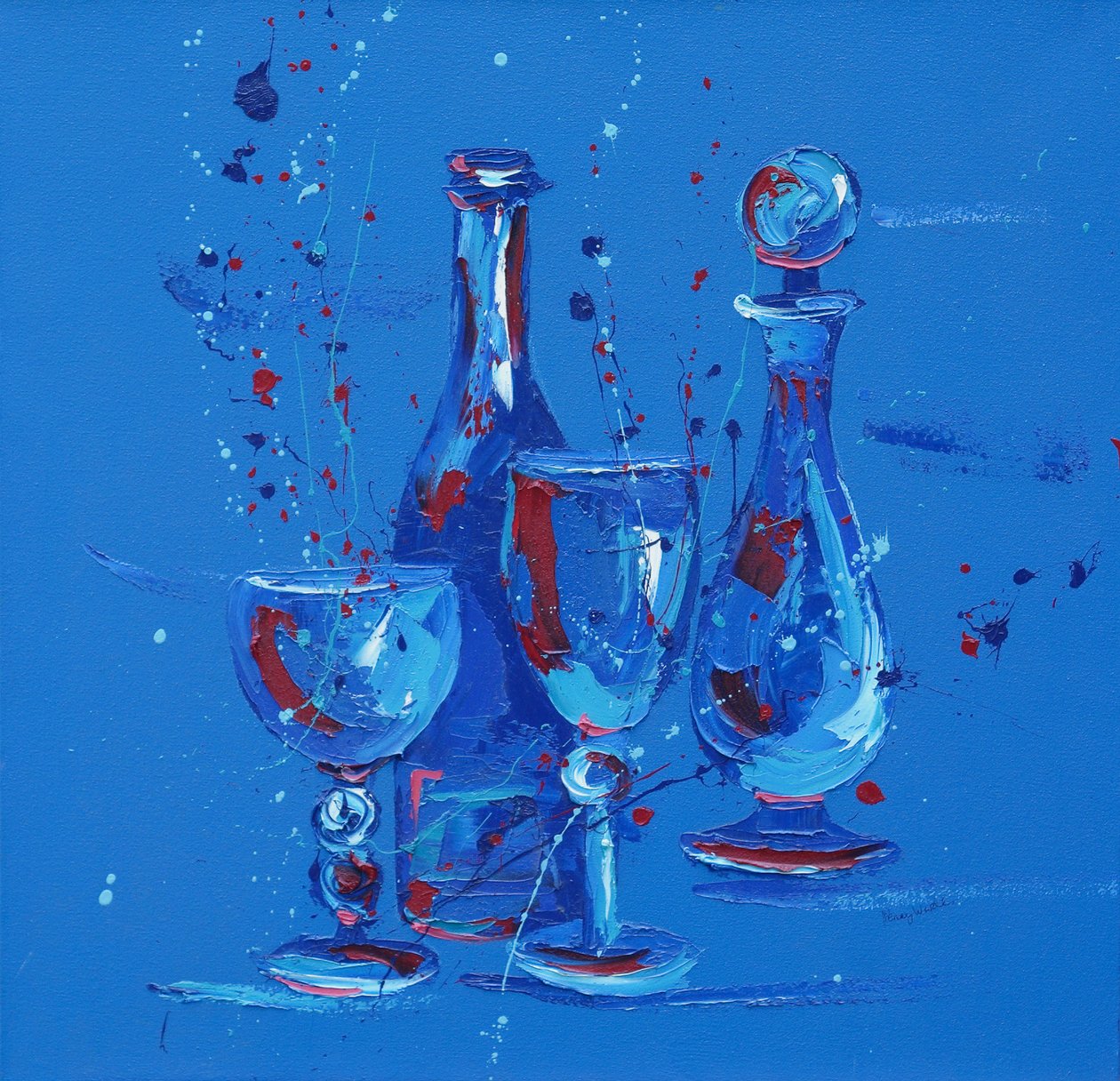 Still Life in Blue, 2005 (óleo sobre tela) de Penny Warden