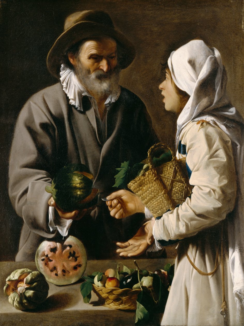 O vendedor de frutas, c.1615-20 de Pensionante de Saraceni
