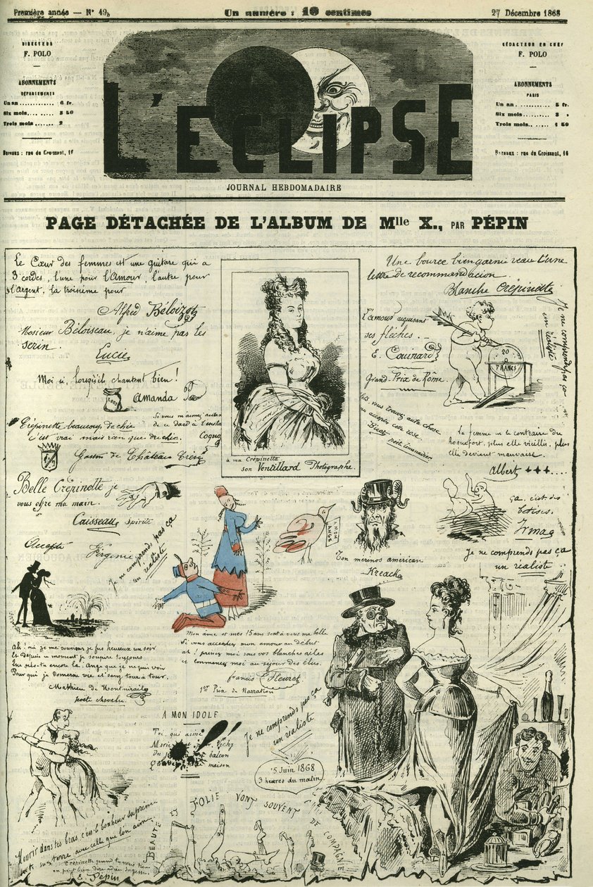 Página de Destaque de Mademoiselle X. Capa em "L