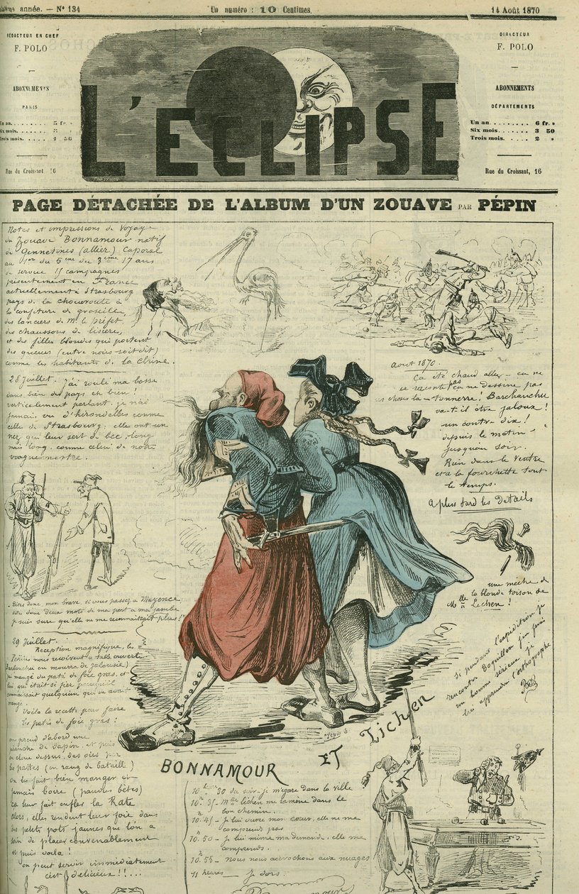 Página destacada de um álbum do Zouave. Capa em "L
