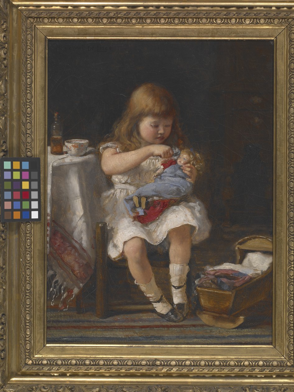 Uma mãe ansiosa (óleo sobre tela) de Percival de Luce
