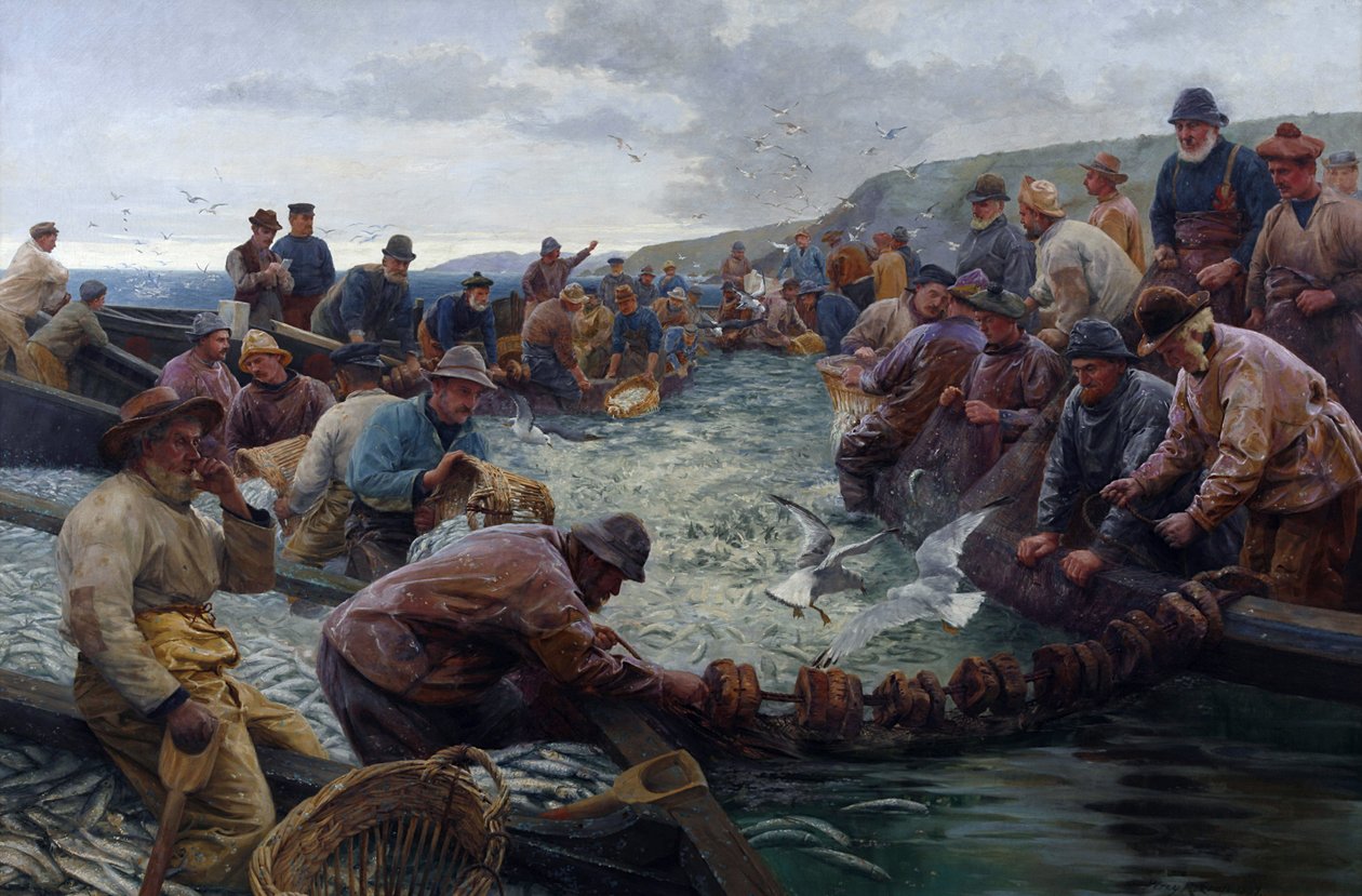 Aconchegar uma escola de pilhards, 1897 de Percy Robert Craft