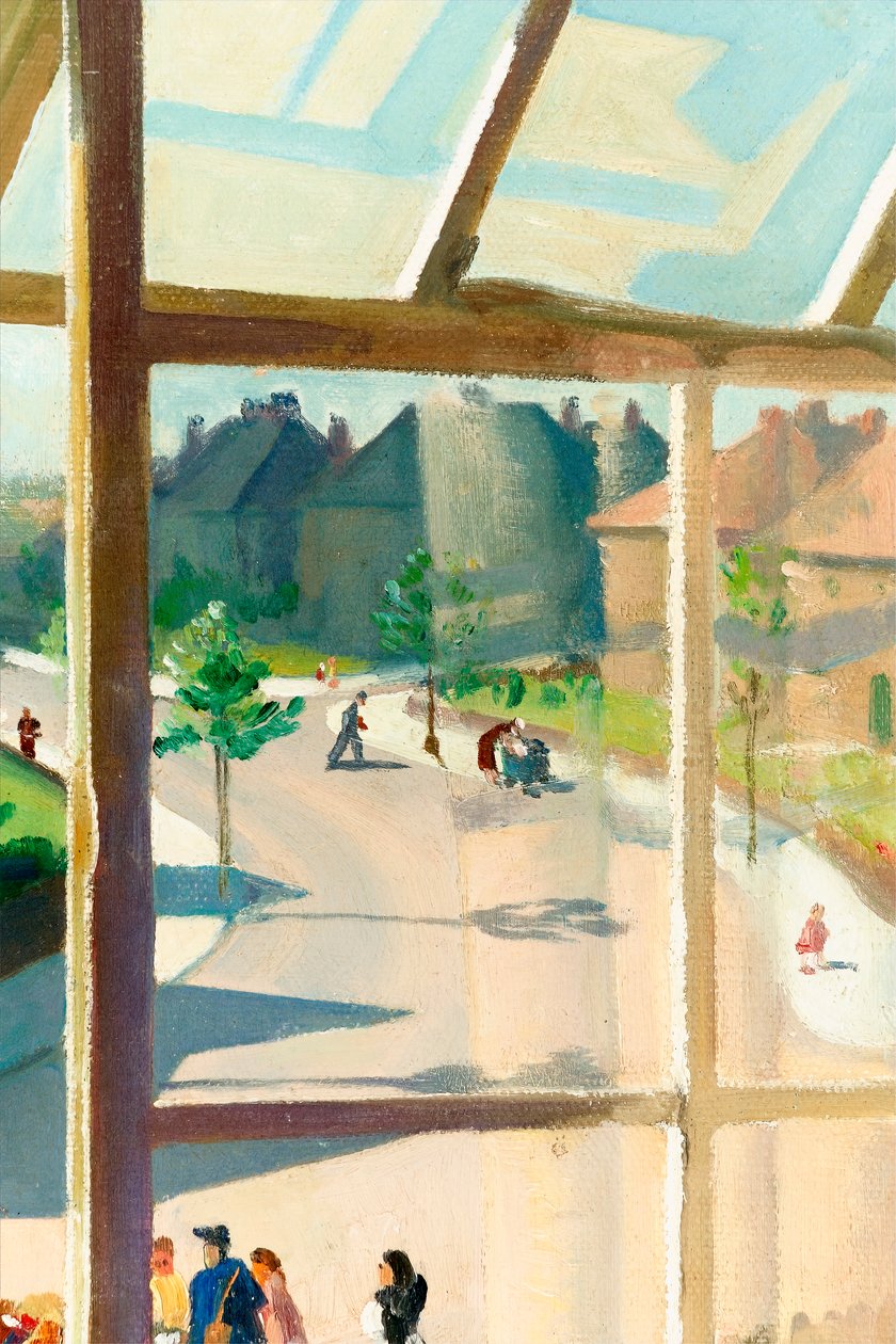 Vista do quarto de artistas, c.1930 óleo sobre tela detalhe de 244506 de Percy Shakespeare