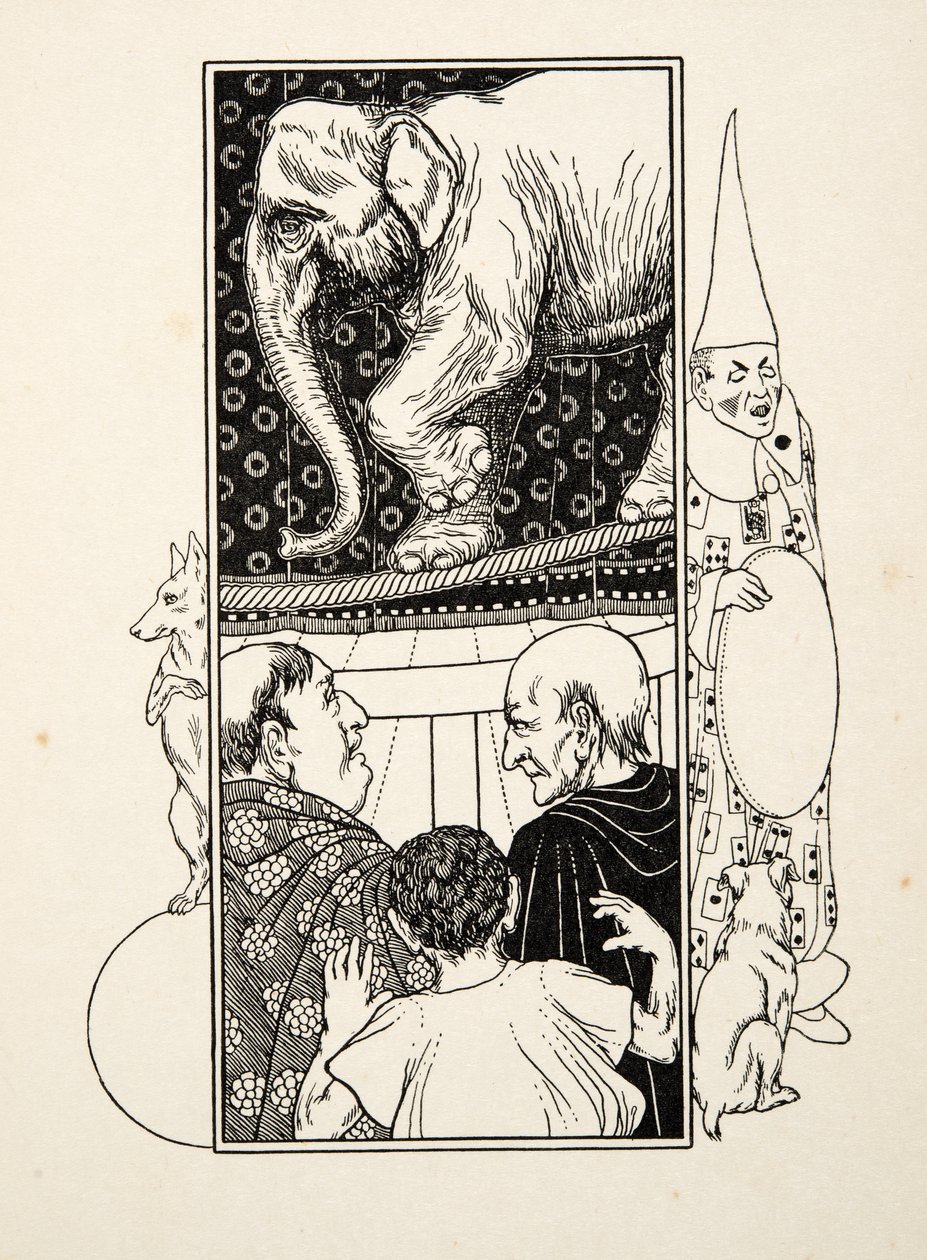 Dança da corda do elefante, de cem anecdotes dos animais, bar. 1924 de Percy J. Billingshurst