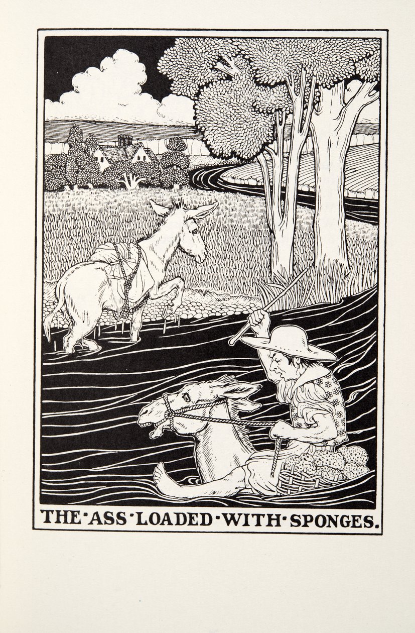 The Ass Loaded com esponjas, de Fontaine Fables, pub. 1905 de Percy J. Billingshurst