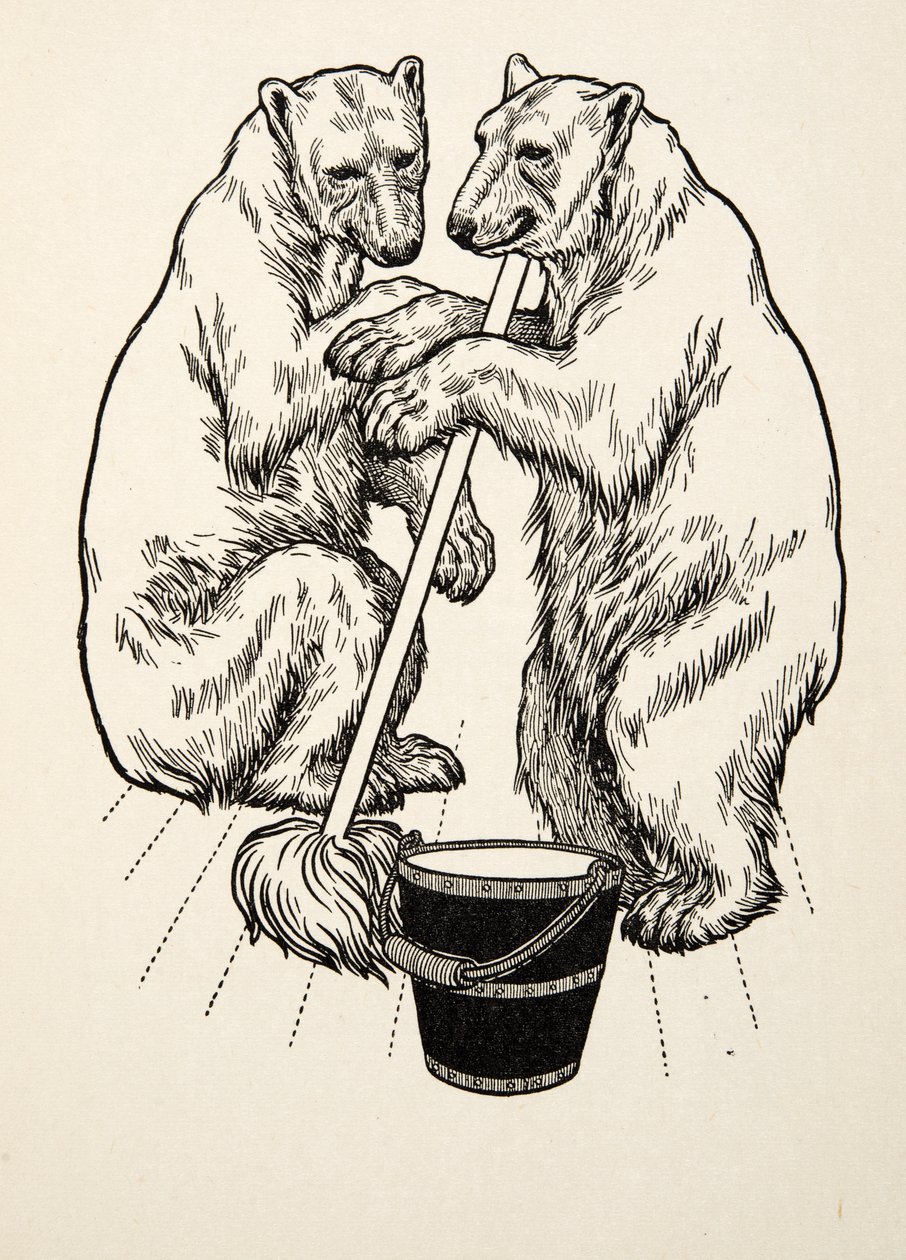 Os filhotes de urso, de cem anecdotes dos animais, bar. 1924 de Percy J. Billingshurst