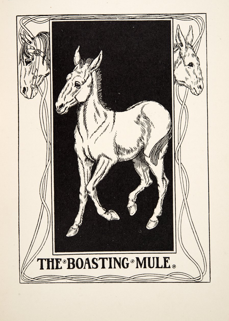 The Boasting Mule, de cem fábulas de Esopo, pub.1903 de Percy J. Billingshurst