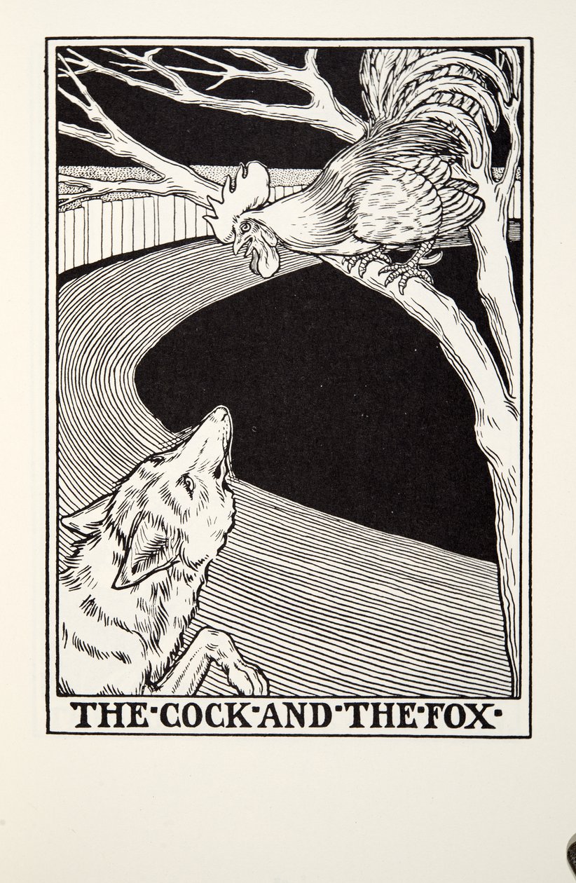 O Galo e a Raposa, de Fontaine Fables, pub. 1905 de Percy J. Billingshurst