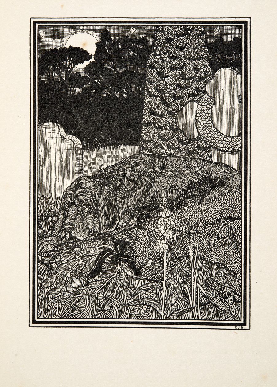 O cão de Montargis, de cem anecdotes dos animais, bar. 1924 de Percy J. Billingshurst