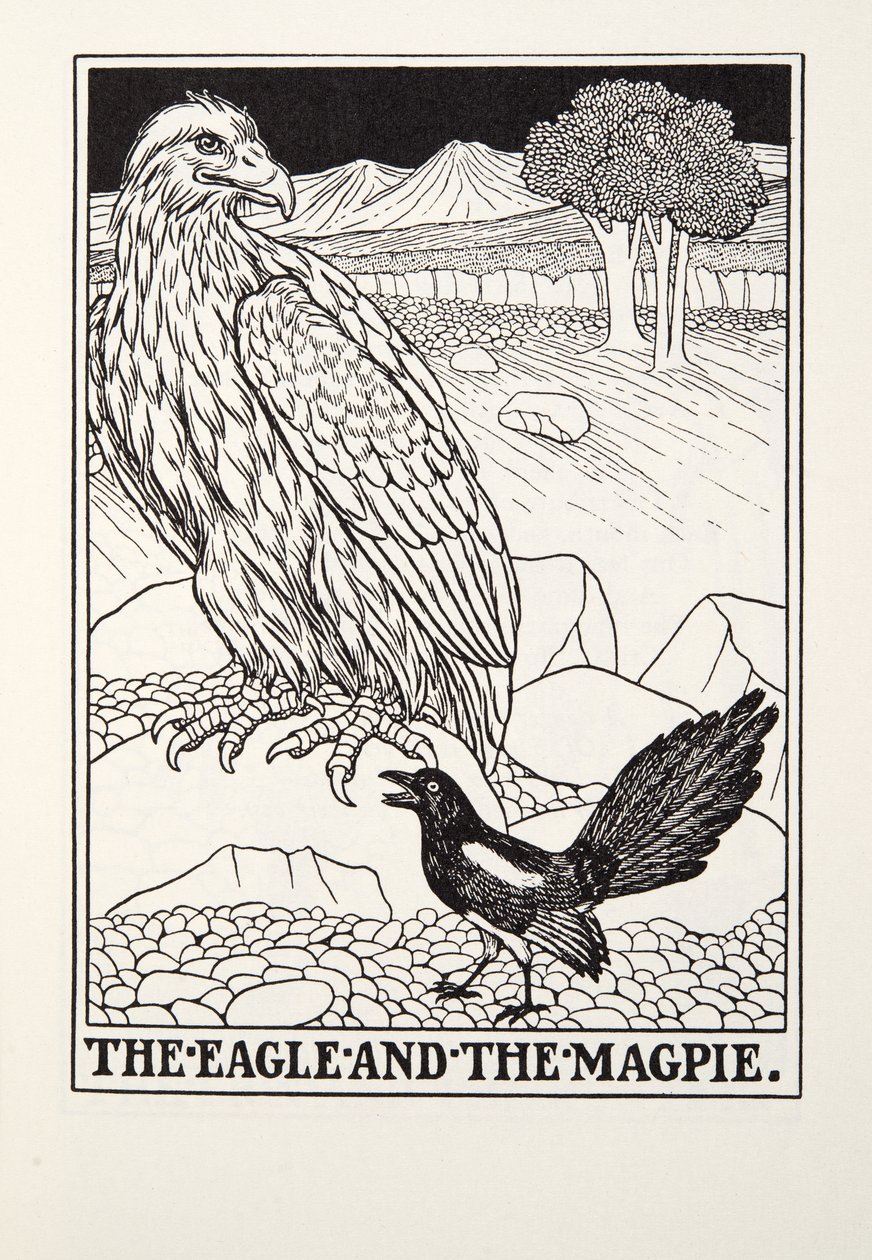 A Águia e a Pega, de Fontaine Fables, pub. 1905 de Percy J. Billingshurst