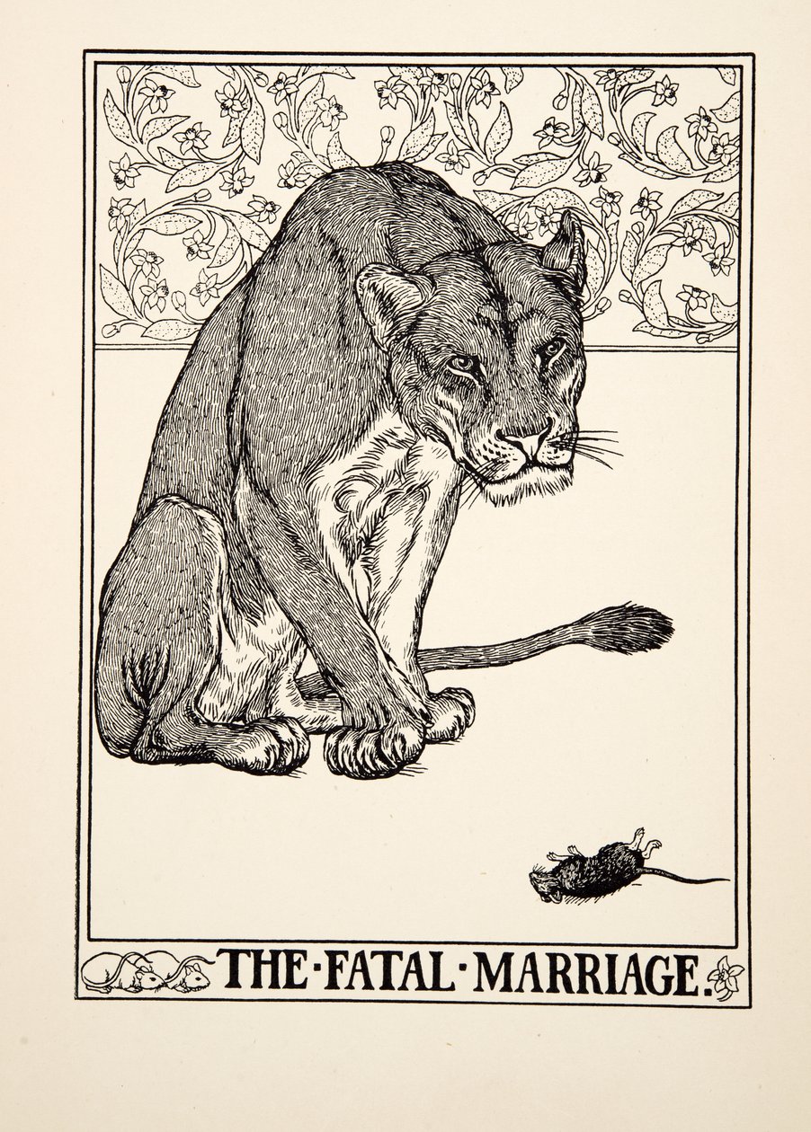O casamento fatal, de cem fábulas de Esopo, pub.1903 de Percy J. Billingshurst