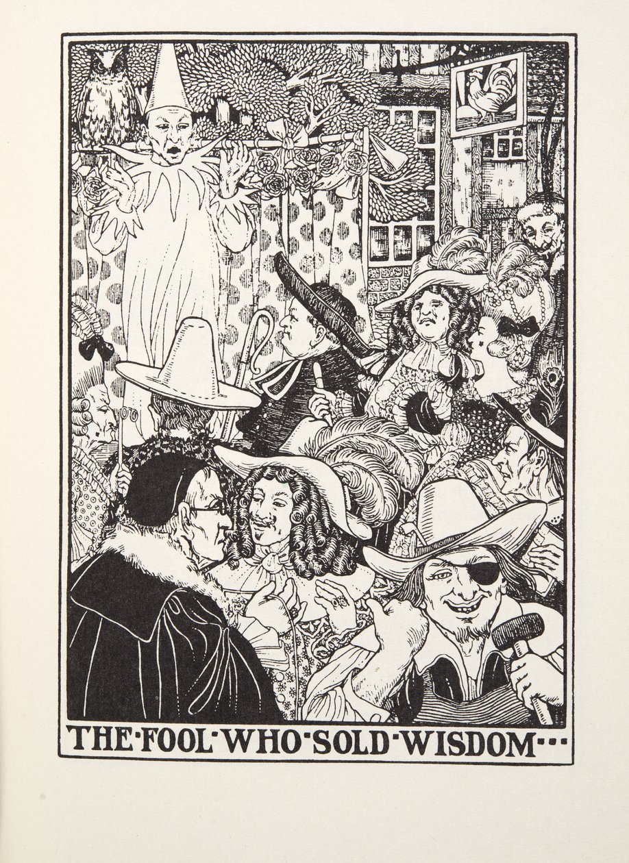 The Fool Who Sold Wisdom, de Fontaine Fables, pub. 1905 (gravura) de Percy J. Billingshurst