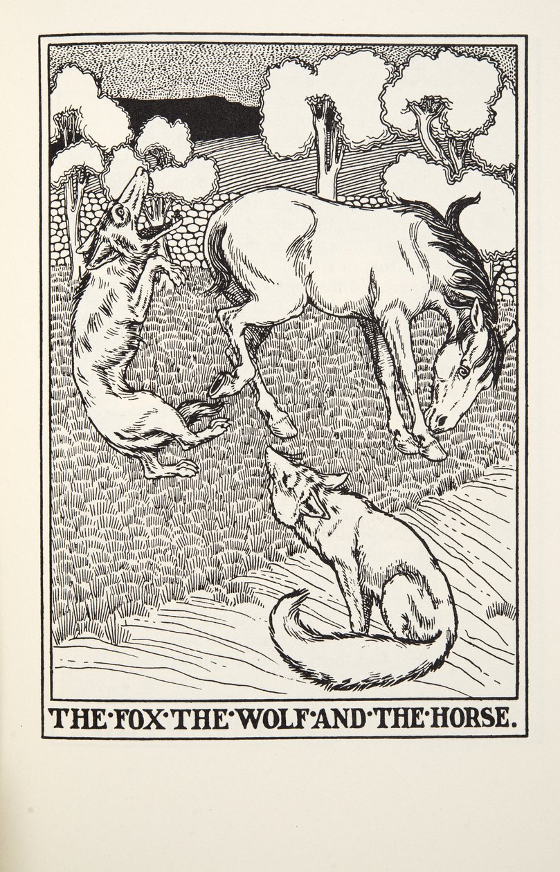 A Raposa, o Lobo e o Cavalo, de Fontaine Fables, pub. 1905 de Percy J. Billingshurst