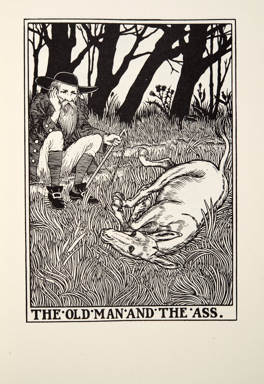 O Velho e o Burro, de Fontaine Fables, pub. 1905 de Percy J. Billingshurst