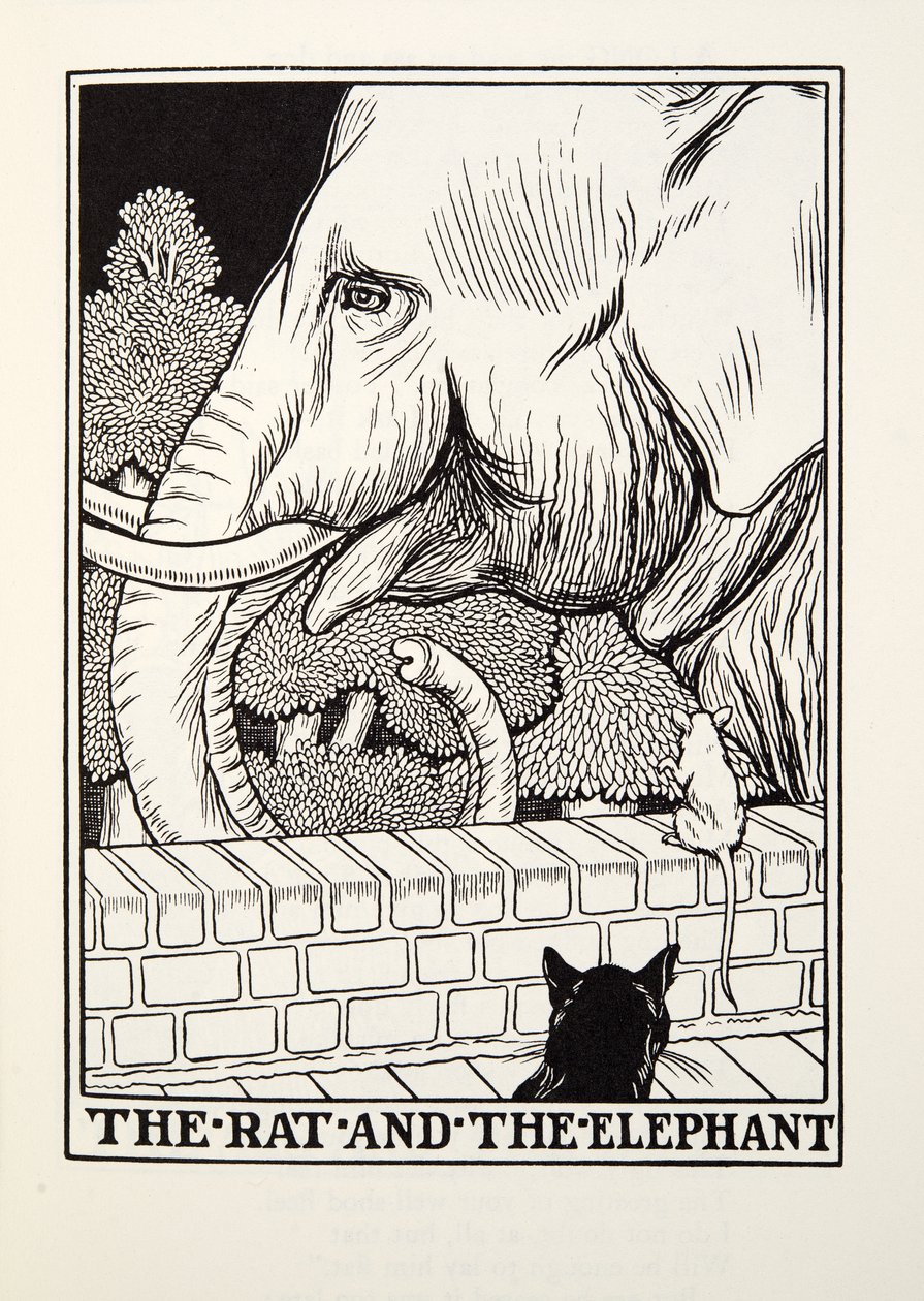 O Rato e o Elefante, de Fontaine Fables, pub. 1905 de Percy J. Billingshurst