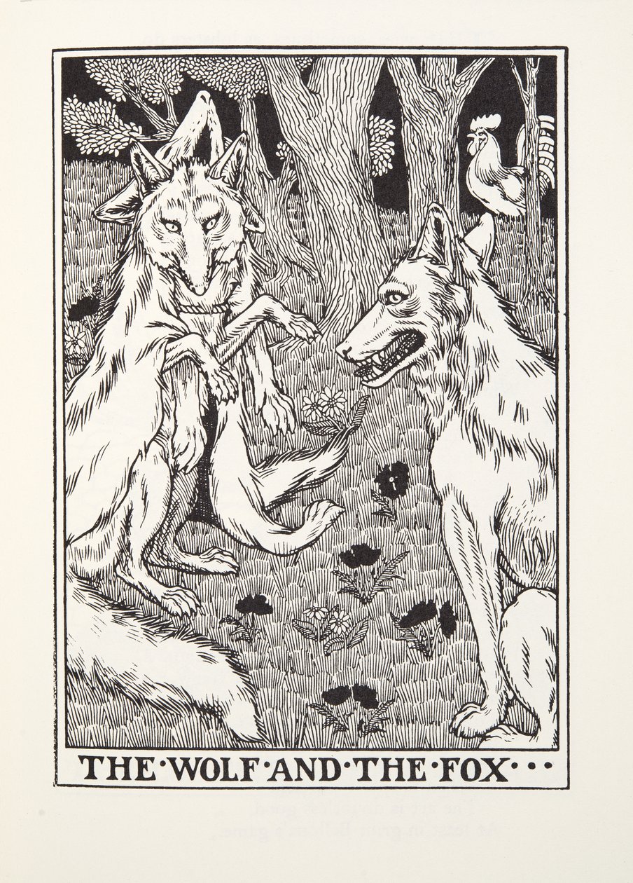O Lobo e a Raposa, de Fontaine Fables, pub. 1905 de Percy J. Billingshurst
