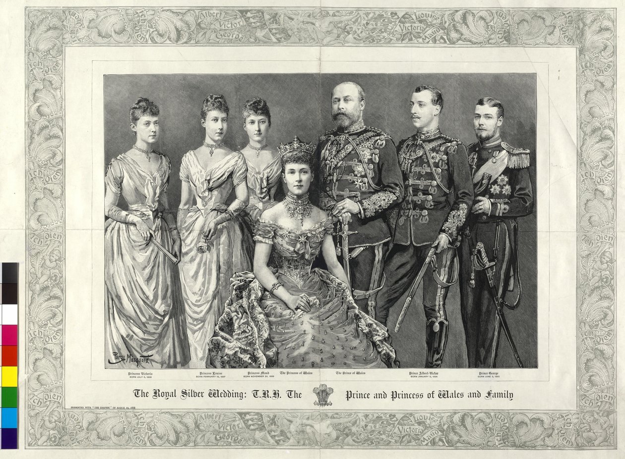 O mais tarde Rei de Inglaterra Família real britânica 1888 de Percy Macquoid