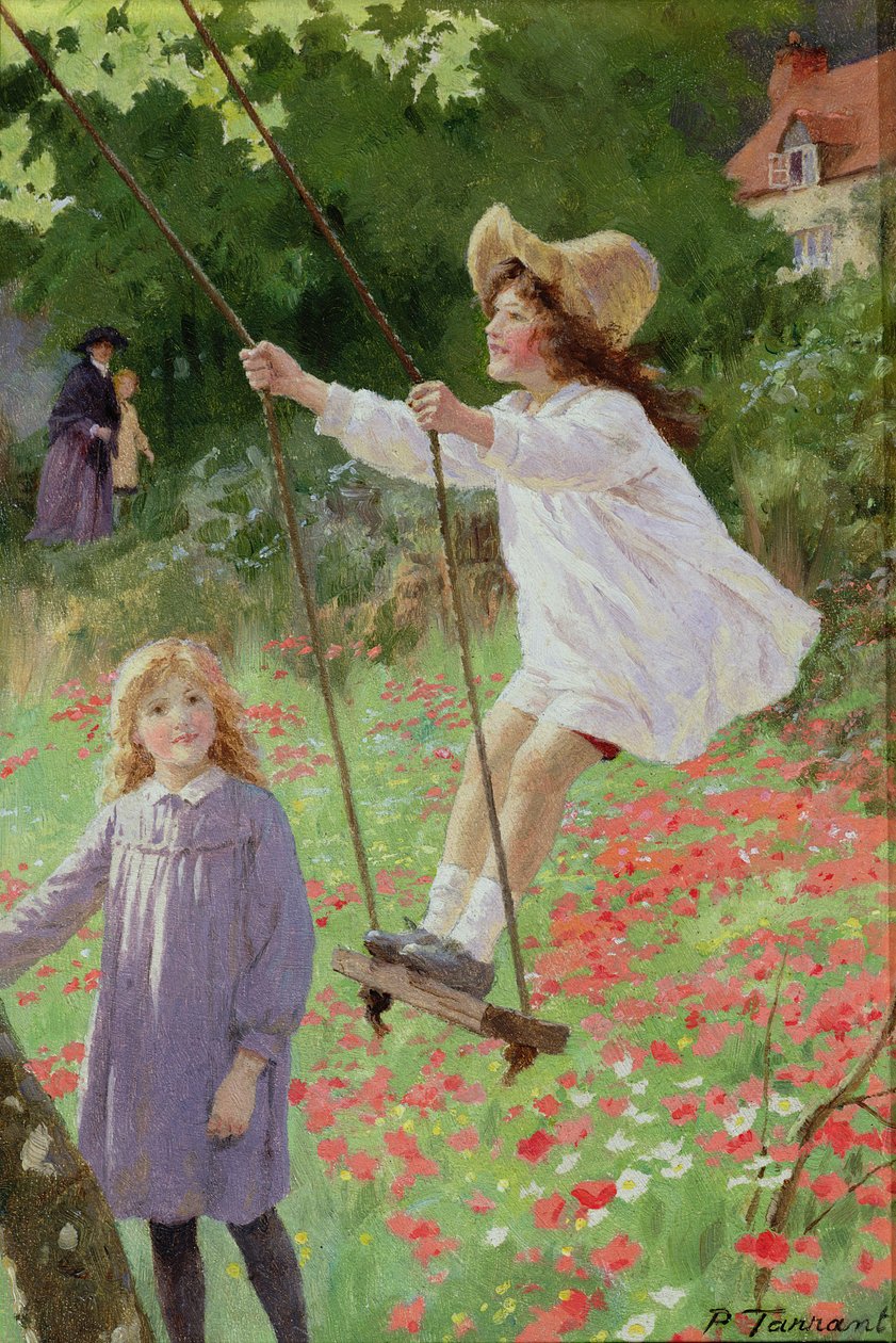 O Swing (óleo a bordo) de Percy Tarrant