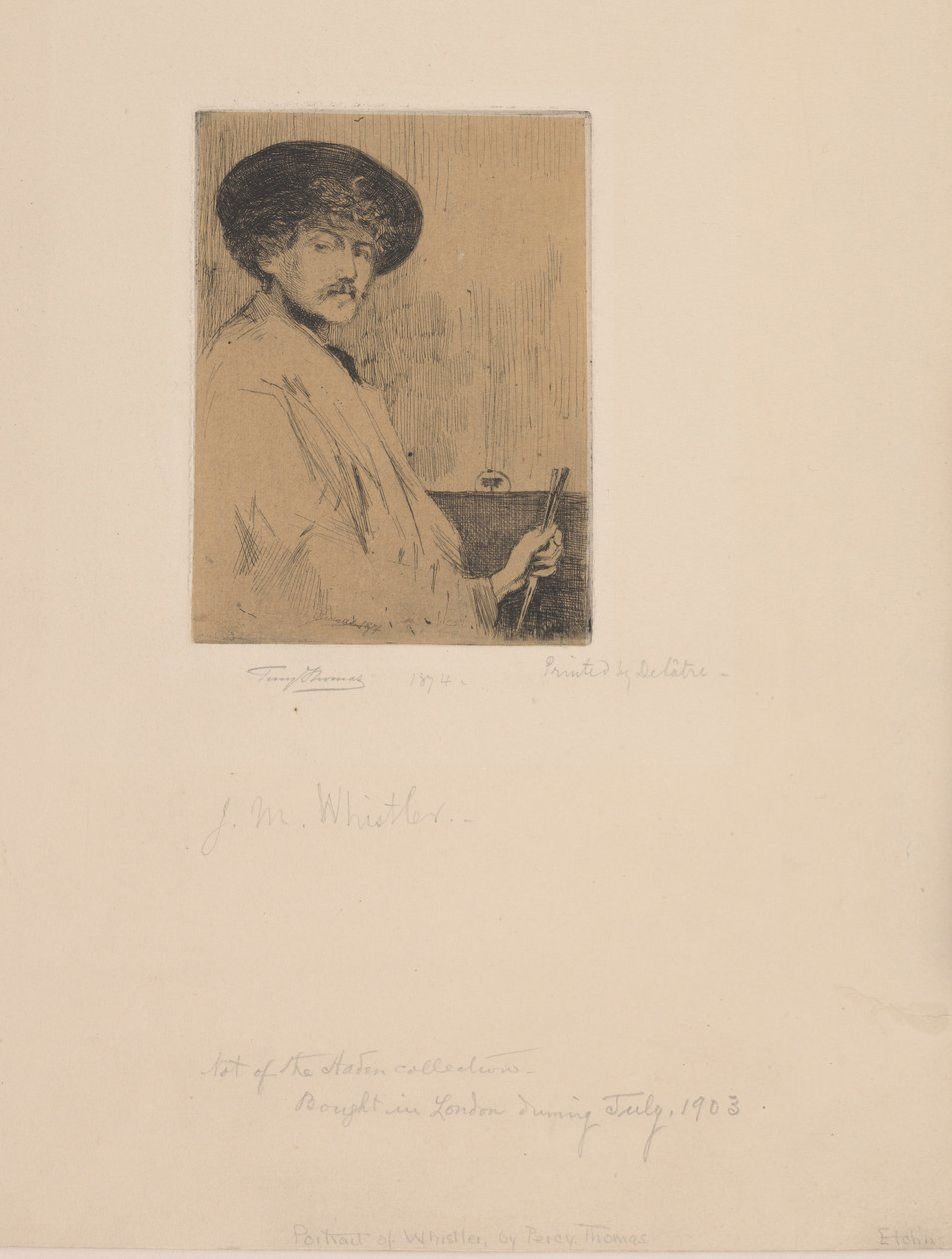 Depois do arranjo de Whistler em cinza: retrato do pintor de Percy Thomas