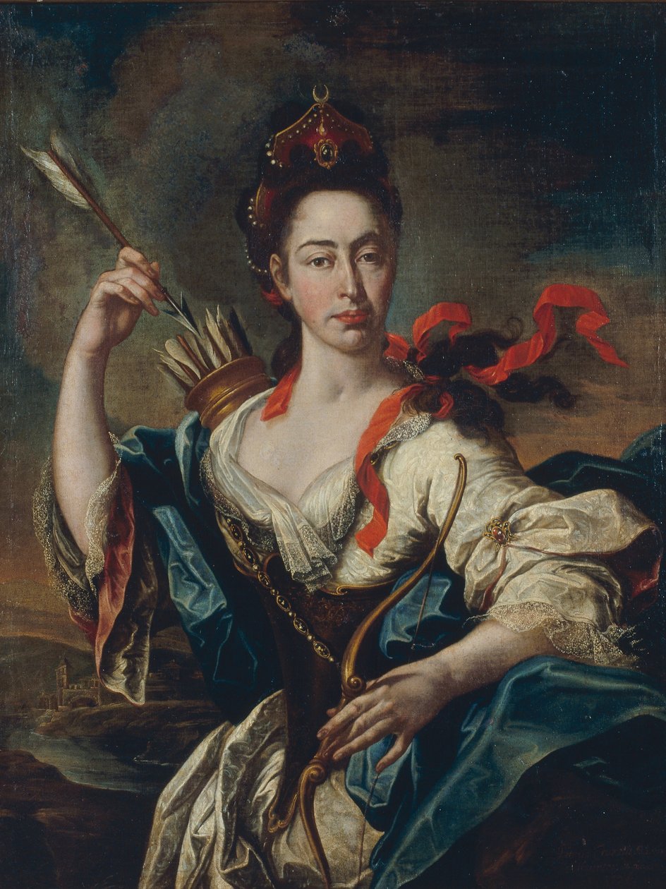 Retrato de uma mulher com atributos de Diana de Pere Crusells