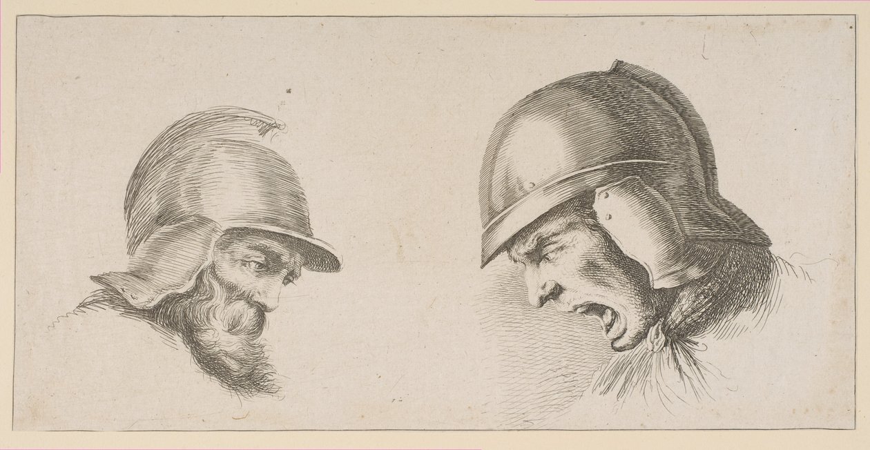 Duas cabeças de velhos soldados, depois de 1641. de Peregrine Lovell