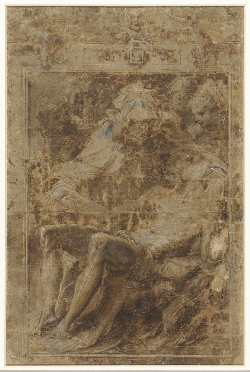 Lamentação por Maria e as mulheres de Perino del Vaga (possibly)