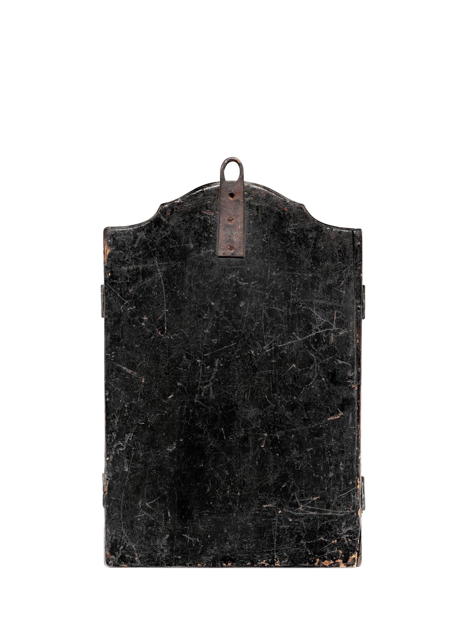 Um santuário cristão portátil (Seigan) encomendado pelos jesuítas portugueses (óleo sobre cobre na caixa) de Period Momoyama