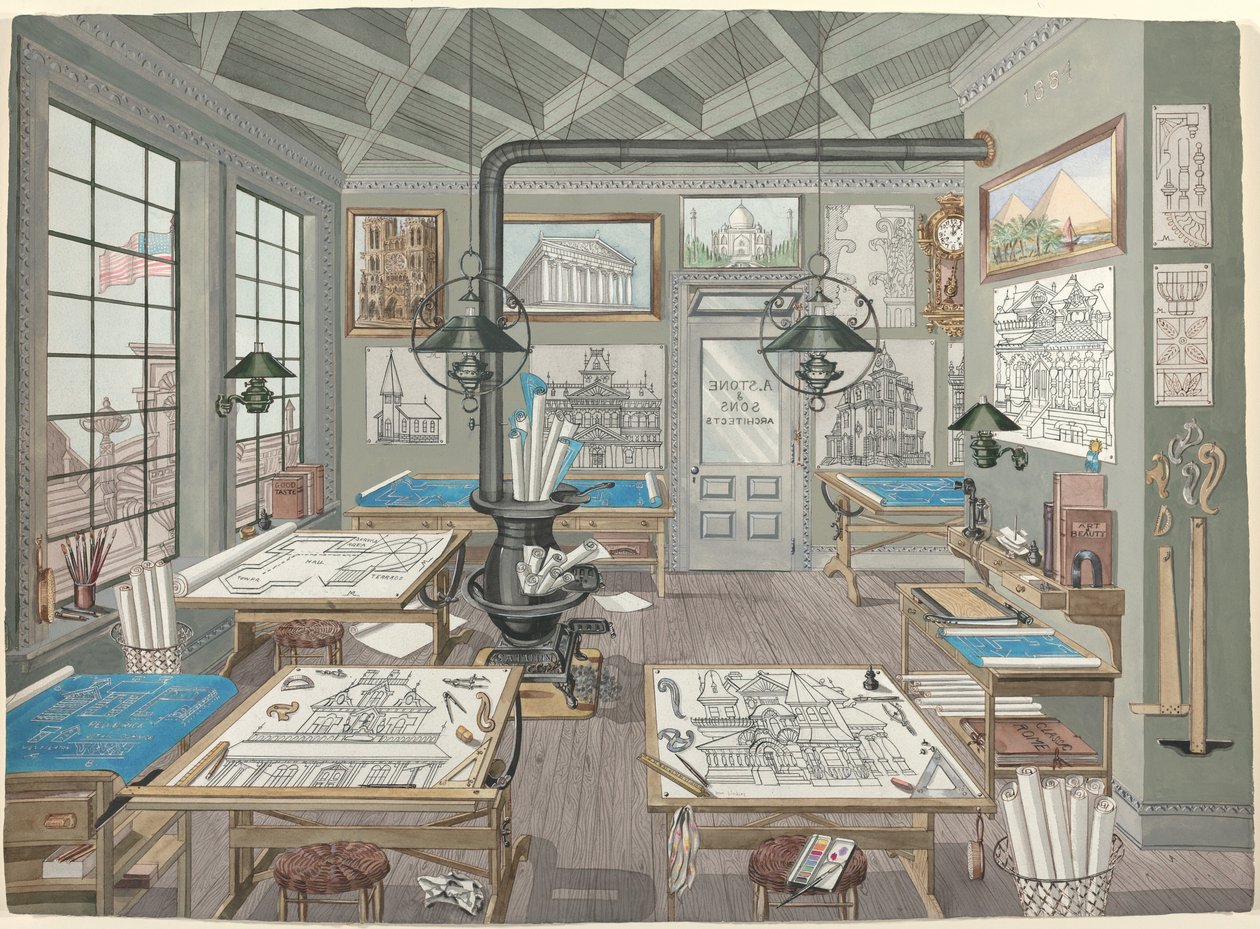 Sala de Desenho do Arquiteto, 1884, 19351942. de Perkins Harnly